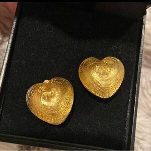 Vintage Murano Glass Heart Earrings